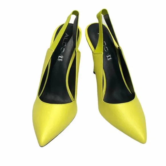 NWB ALDO Yellow Toviel Slingback Heel Pump 8.5 - Picture 4 of 9